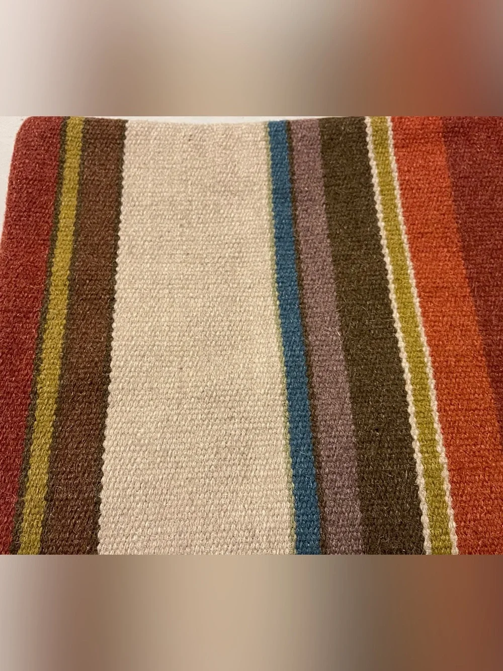 Rare Pottery Barn Dexter Dhurrie Stripe Kilim Floor Pillow cover, 2012, 30”